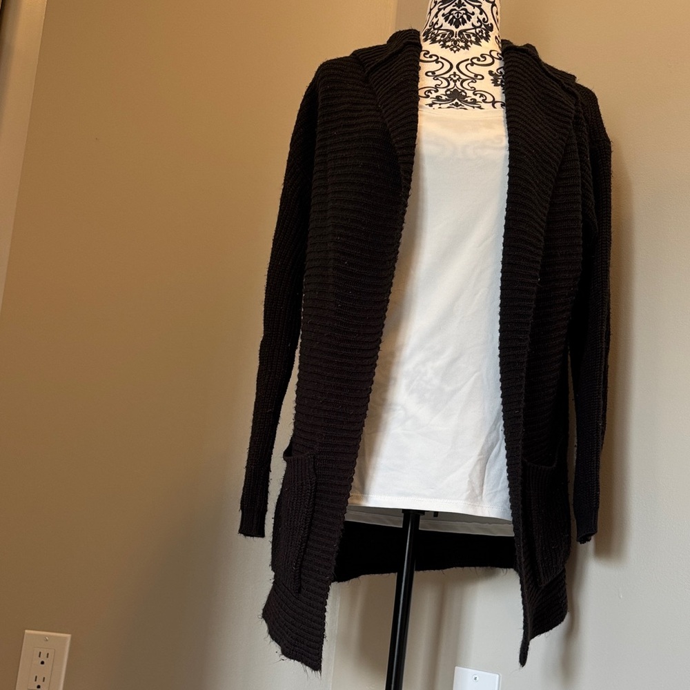 Elegant Black Open-Front Cardigan